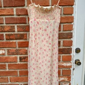 Girls Cream with Flowers Dress
